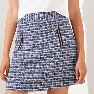 LOFT (BARELY WORN) Blue Tweed Skirt